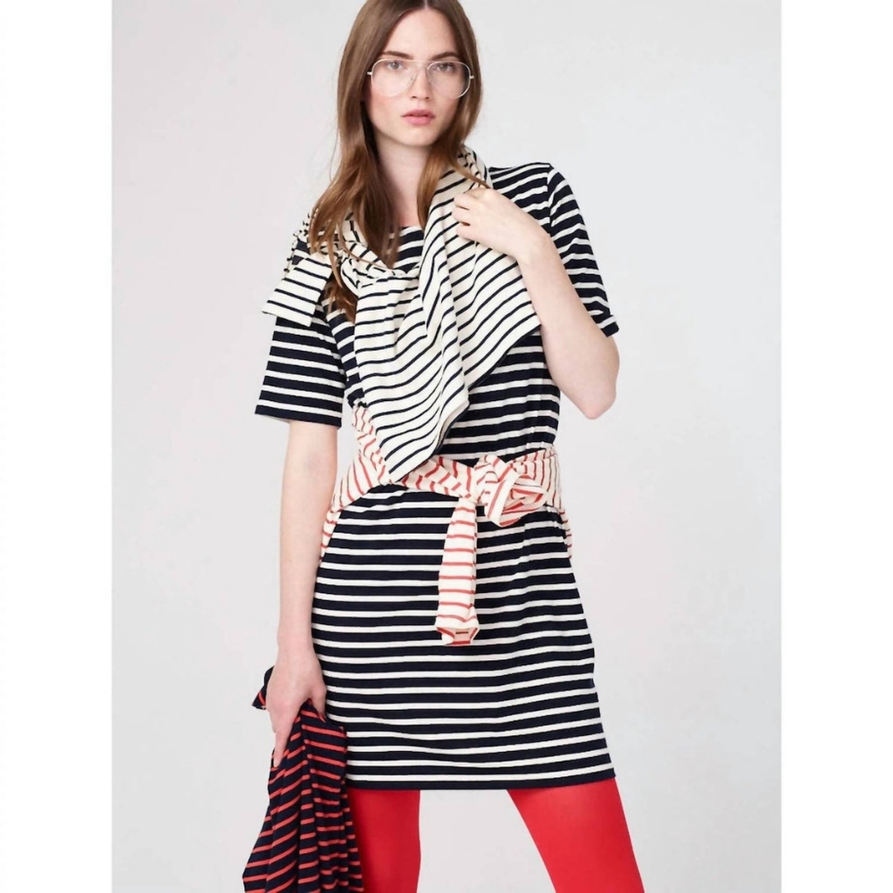 Kule - Stripe Tee Dress Navy/Cream Size Small - Picture 8 of 8